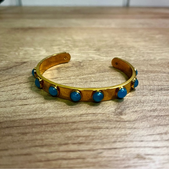 KATE SPADE Turquoise Tag Along Gold Cuff Bracelet - Picture 4 of 7